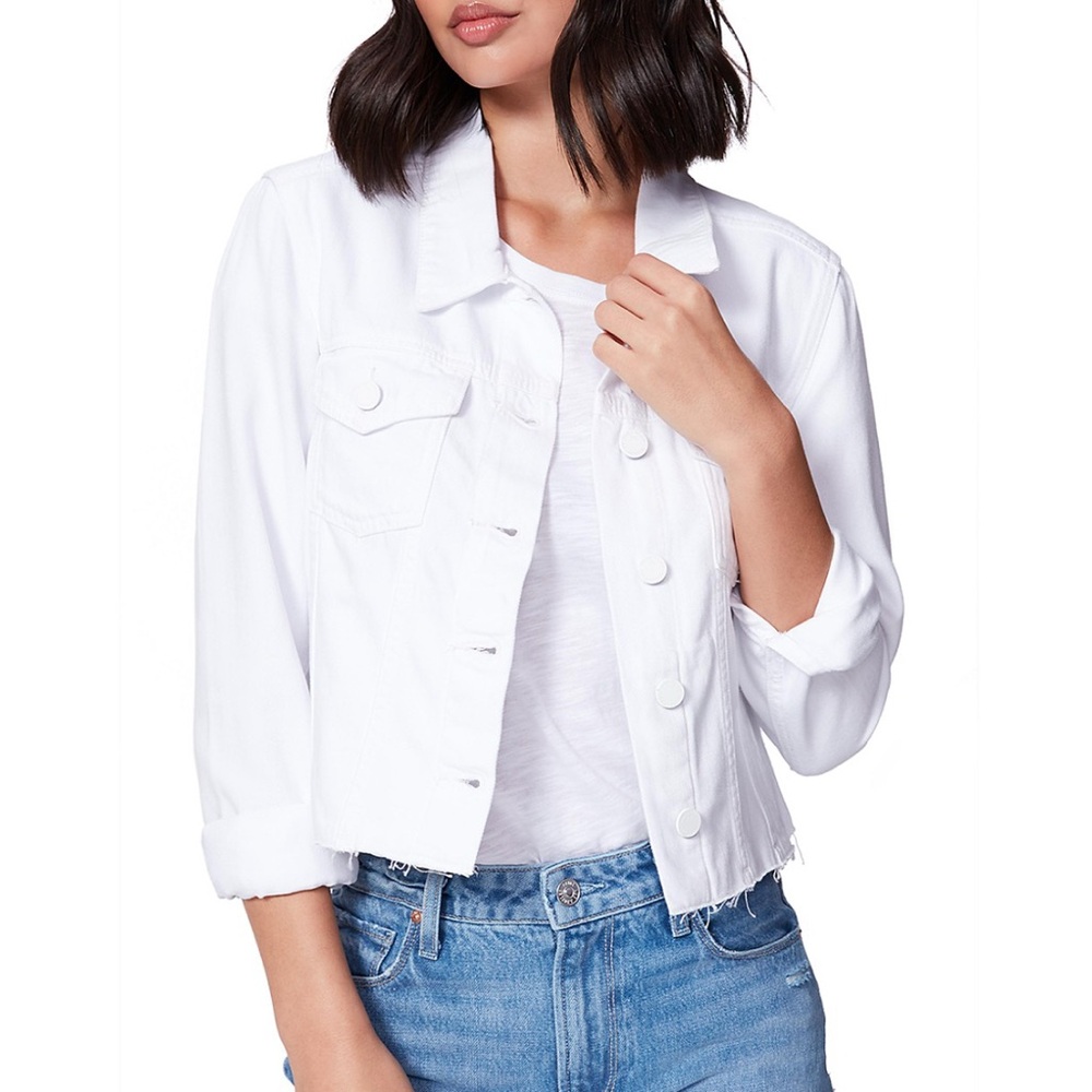 PAIGE White Jean Jacket Cropped Denim